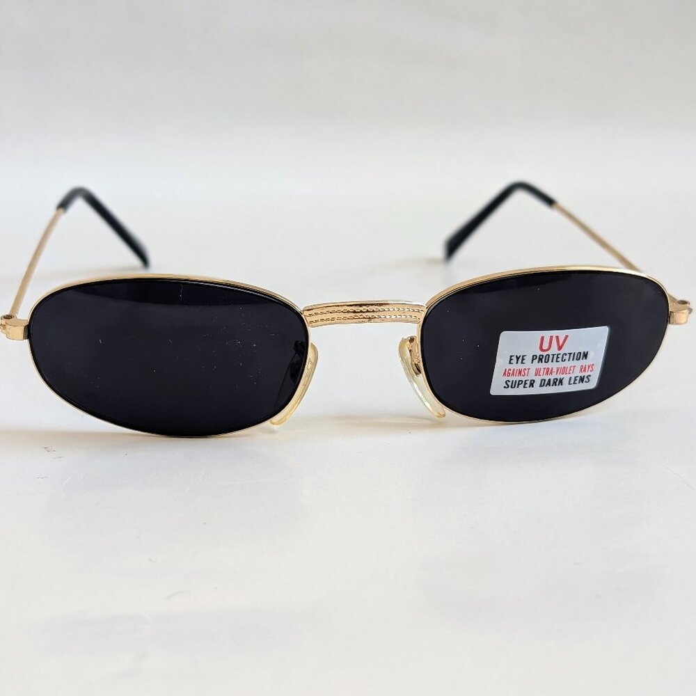 NWT Vintage 90's Rectangle Metal Sport Sunglasses (S. Gold)